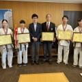 秋田支部選手、市長へ全国大会の結果を報告
